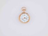 an image of a gold pocket watch with roman numerals on the face