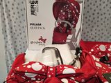 red and white polka dot baby stroller with red and white polka dot stroller