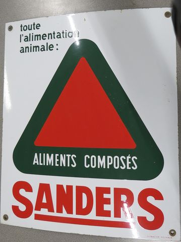 Plaque émaillée « SANDERS : Toute l'alimentation animale - Alimen
