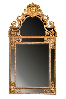 an image of a mirror with a gold frame on a white background