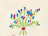an image of a painting of a bunch of flowers on a white surface