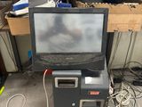 a tv that is sitting on top of a desk