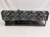 a close up of a computer case with four fans on it