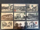 quelques vieilles cartes postales représentant des bâtiments anciens et des passants dans la rue