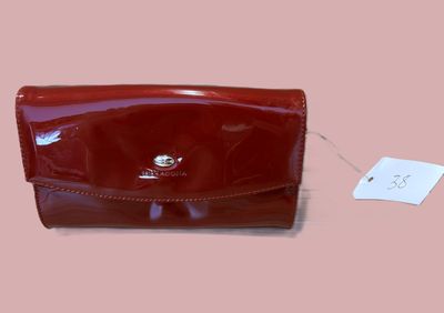 Pochette simili cuir rouge HEXAGONA Long 23cm Ht 14 cm