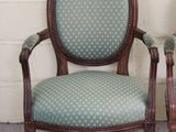 pair of antique wooden chairs with blue upholstered upholstered upholstered upholstered upholstered upholstered upholstered