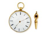 montre de poche plaquée or avec grenat et chaîne