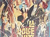 une vieille affiche de cinéma représentant un groupe de personnes en couverture d'un magazine