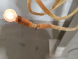 a picture of a light that is hanging from a branch