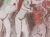 une image représentant un tableau où figurent deux nus dans un jardin