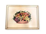 framed picture of a painting of a bowl of fruit on a white background
