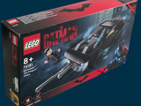 lego batman batmobile set in a box on a blue background