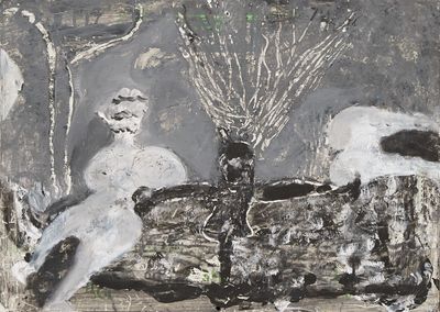 un tableau représentant une femme assise sur un canapé à côté d'un chat