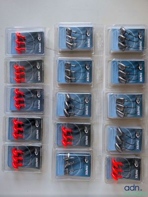 Lot de 15 pochettes de 3 têtes plombées pour la pêche, de di…