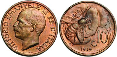 a close up of a penny with a man on it