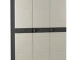 une armoire blanche et noire à deux portes et deux tiroirs