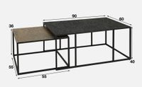 Lot de 2 tables basses NYJJO , en métal bronze et noir, Dime… (photo 2)