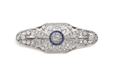 bague art déco en diamant et saphir