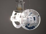 a light that has a picture of a globe on it