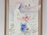 a picture of a painting on the wall of a room