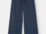 a picture of a picture of a blue and white striped pant