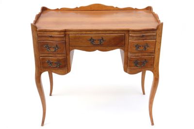 Bureau de dame à caisson de style Louis XV en bois mouluré o… - Photo 1