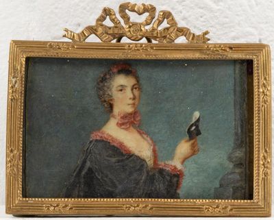 tableau représentant une femme tenant un oiseau dans la main