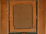 painting of a wooden frame with a square window in the middle