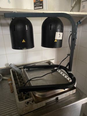 Portique chauffe plat à deux lampes, sans marque ni plaque a…