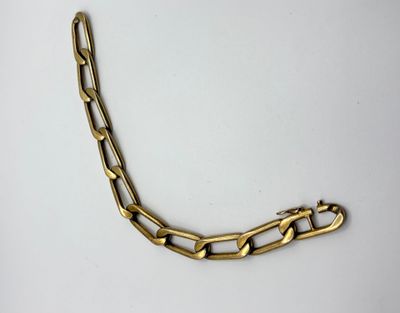 Bracelet gourmette en vermeil. Longueur : 20,5 cm.