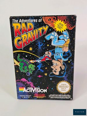 Le coffret du jeu « The Adventures of Rad Gravity »