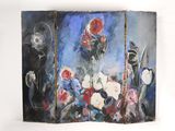 une image d'une peinture de fleurs dans un vase