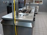 a large kitchen with a lot of counter space