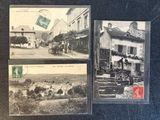 two old postcards of horses and carriages on a street