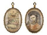 une paire de portraits anciens représentant une femme et un homme