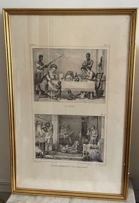 une photo d'une photo représentant une famille dans une salle à manger