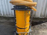 a yellow dust collector with a yellow hose on a cart