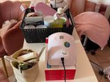 a table that has a lot of things on it