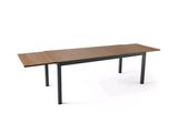 a close up of a table with a wooden top on a white background