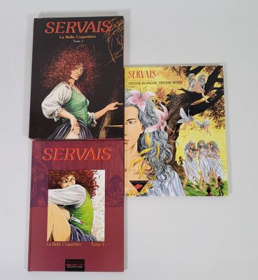 trois livres sont posés les uns à côté des autres sur une surface blanche