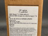 the back of a brown box with a label on it that says hp laptop