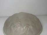 a glass bowl with a lid on a white surface