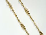 gold plated long chain with oval links and a clasp