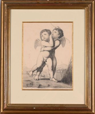 an image of a drawing of two children hugging each other