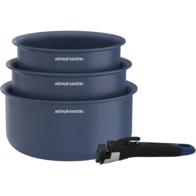 SHOP-STORY - AM130B : St d 3 Poêls Arthur Martin Tous Fux Induction t Four 20 - 24 - 28 cm Poigné Amovibl au millur prix