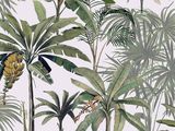 a wallpaper with a bunch of bananas and palm trees