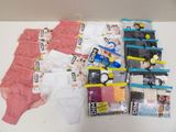 several pairs of underwear are laid out on a table