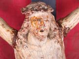 a statue of a man with a crown of thorns on his head