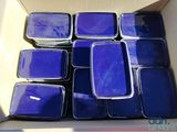 a lot of blue containers in a box