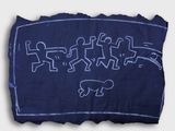 an image of a piece of cloth with a drawing of people on it